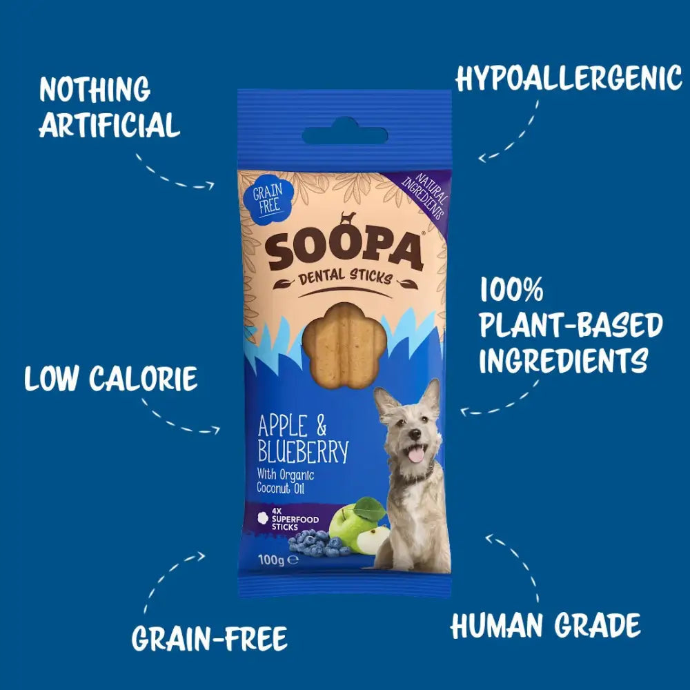 Soopa Apple & Blueberry Dental Sticks 100g