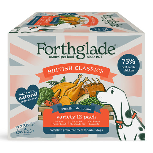 Forthglade Complete Adult GF Variety British Classics (Chick/Lamb/Beef) & Veg 12pk