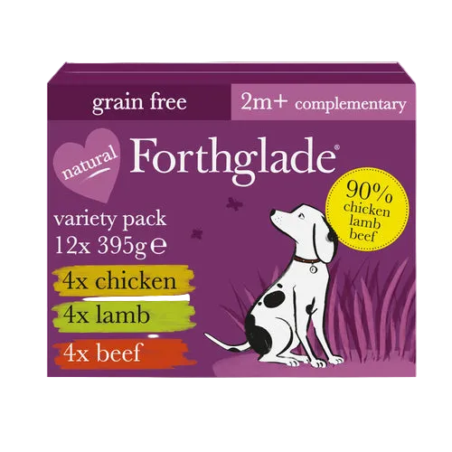 Forthglade Just Chicken, Lamb & Beef Wet Dog Food Variety 12pk