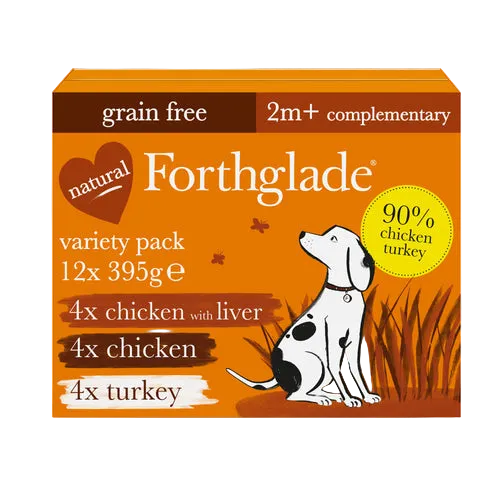 Forthglade Just Chicken, Liver & Turkey Wet Dog Food Variety 12pk