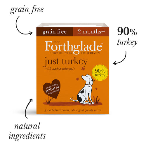 Forthglade Just Chicken, Liver & Turkey Wet Dog Food Variety 12pk