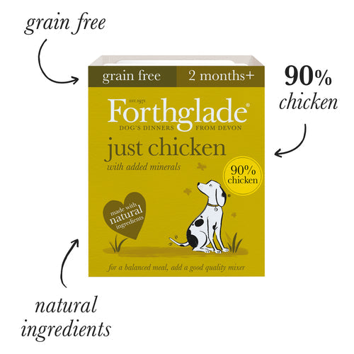 Forthglade Just Chicken, Liver & Turkey Wet Dog Food Variety 12pk