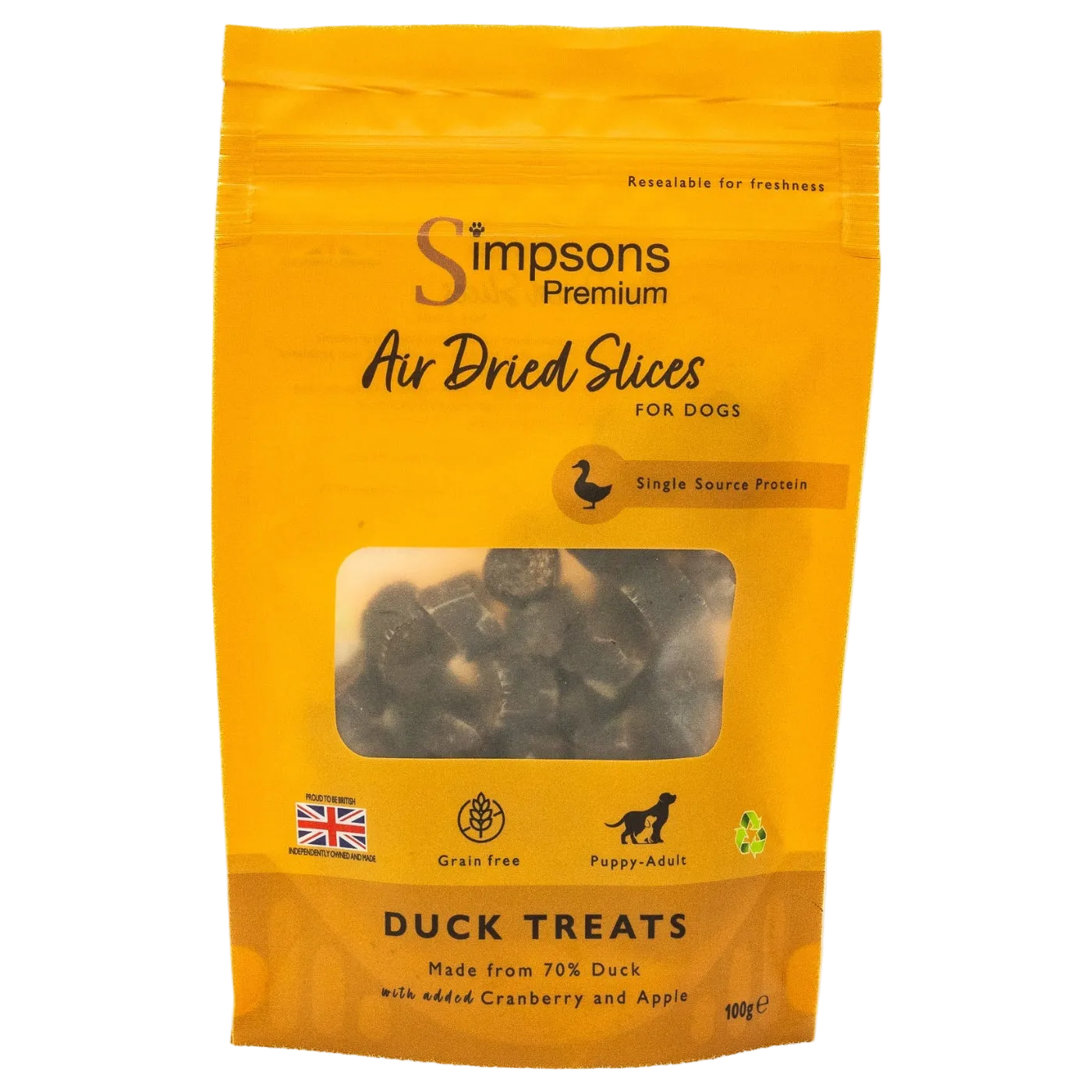 Air Dried Sliced Duck Dog Treats 100g