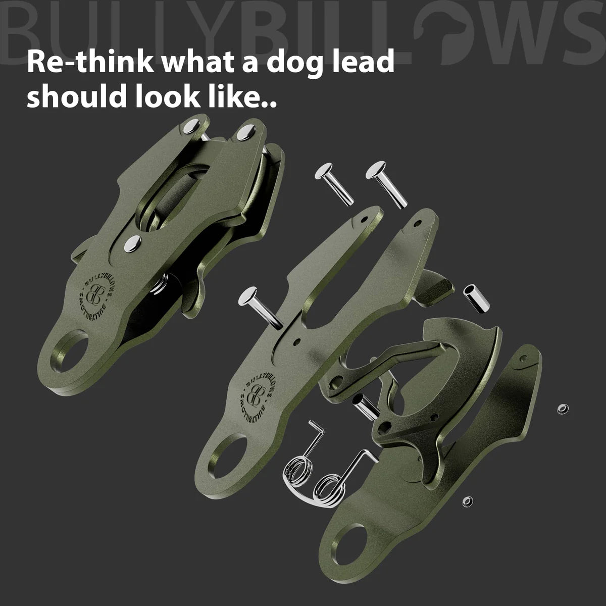 1.4m Swivel Combat Lead | Neoprene Lined, Secure Rated Clip with Soft Handle - Khaki