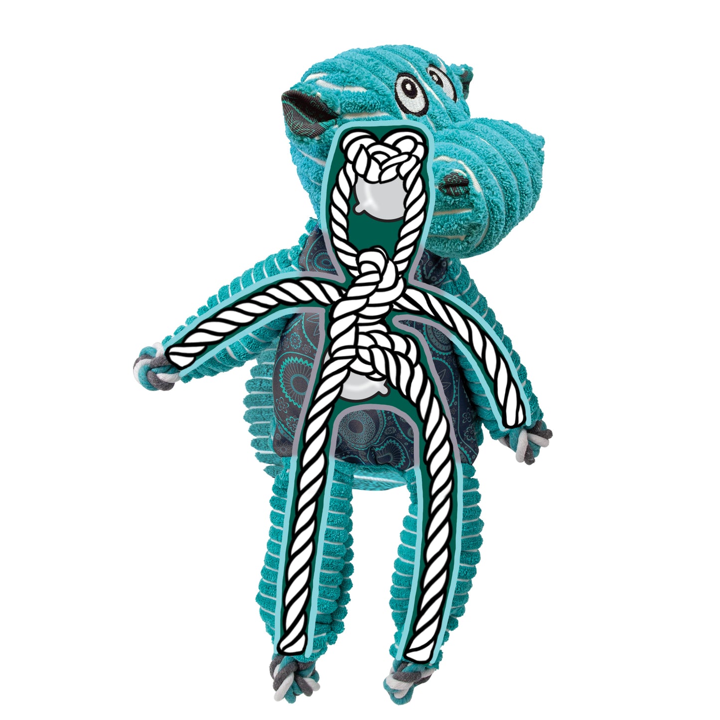 KONG Floppy Knots Hippo Md/Lg
