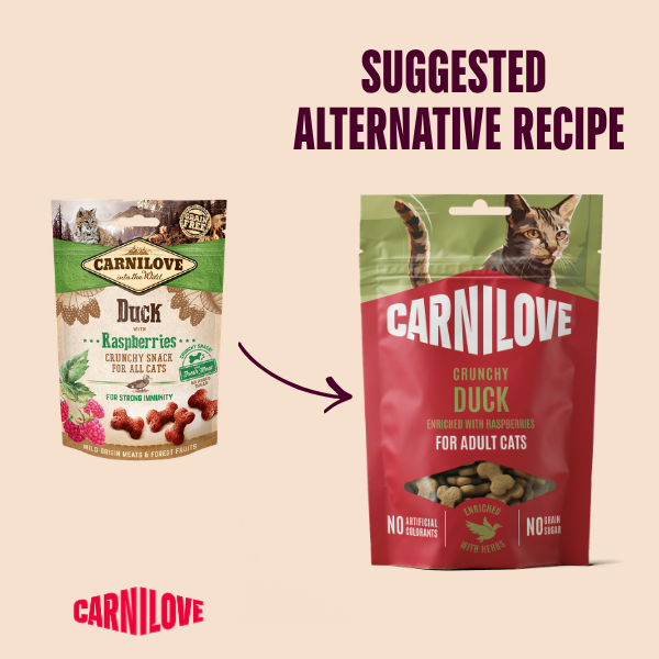 Carnilove Duck enriched with Raspberries Crunchy Cat Treat 50g