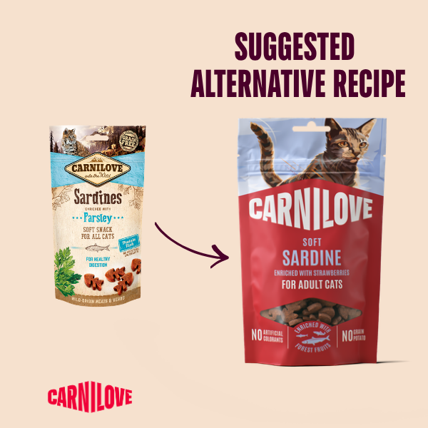 Carnilove Sardine enriched with Strawberry Soft Cat Treats 50g