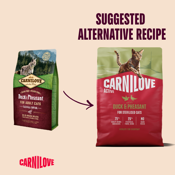 Carnilove Active Duck & Pheasant Cat Food for Sterilised Adult Cats