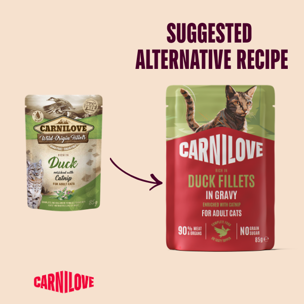 Duck Enriched with Catnip Cat Pouch in Gravy 85g