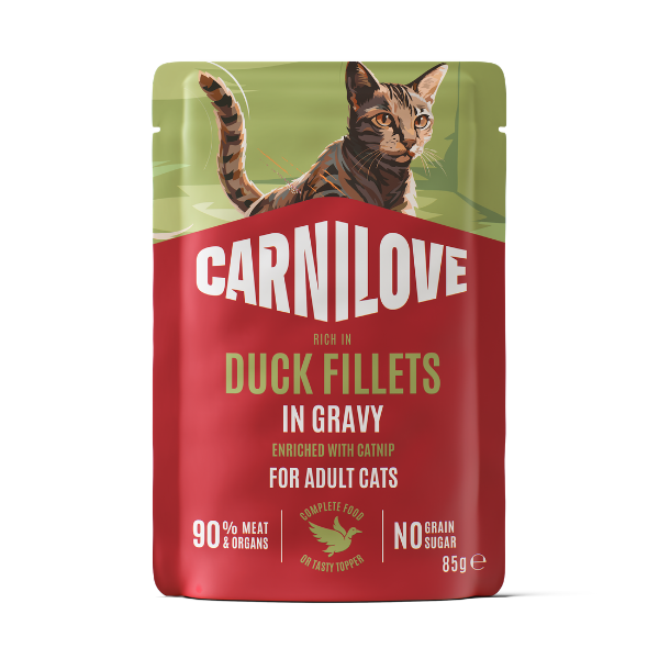 Duck Enriched with Catnip Cat Pouch in Gravy 85g