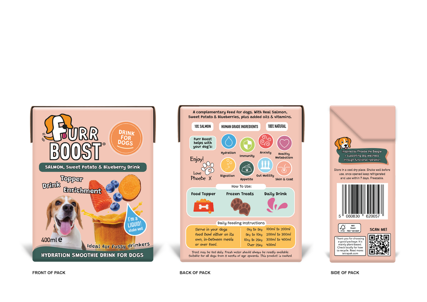 Salmon, Sweet Potato and Blueberry Dog Drink 400ml