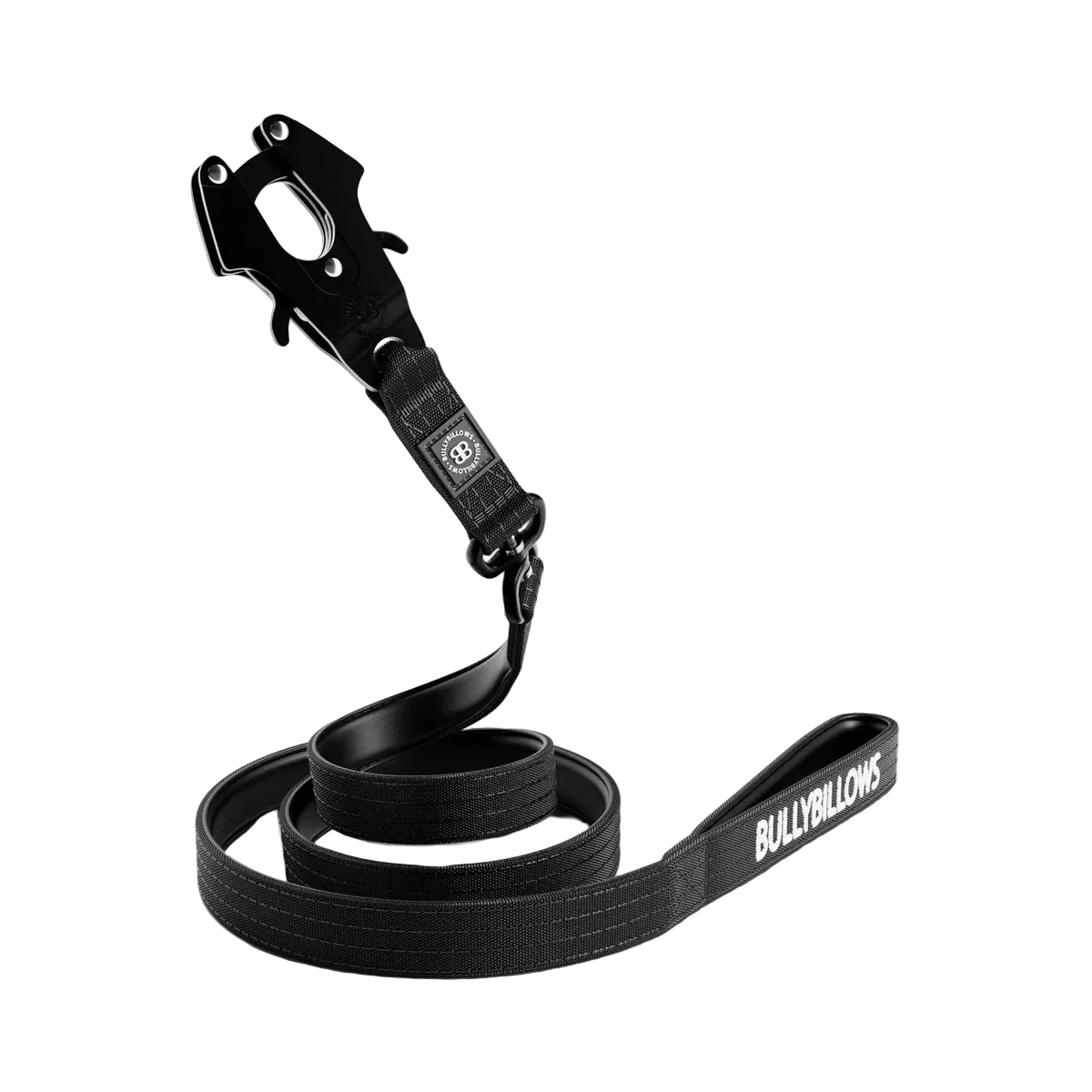 1.4m LIGHTER Swivel Combat Lead | Neoprene Lined, Secure Rated Clip with Soft Handle - Black x Black