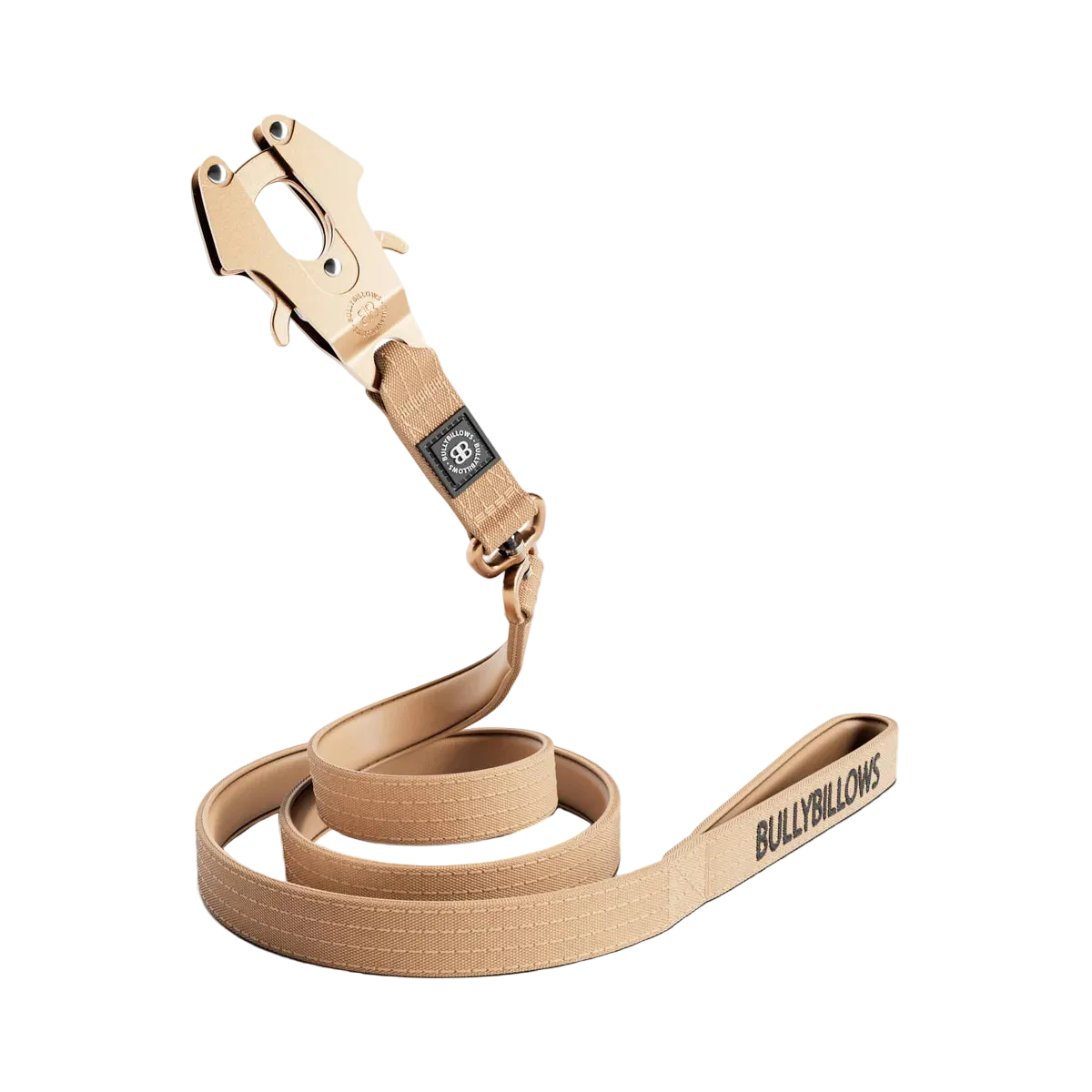 1.4m LIGHTER Swivel Combat Lead | Neoprene Lined, Secure Rated Clip with Soft Handle - Tan x Tan