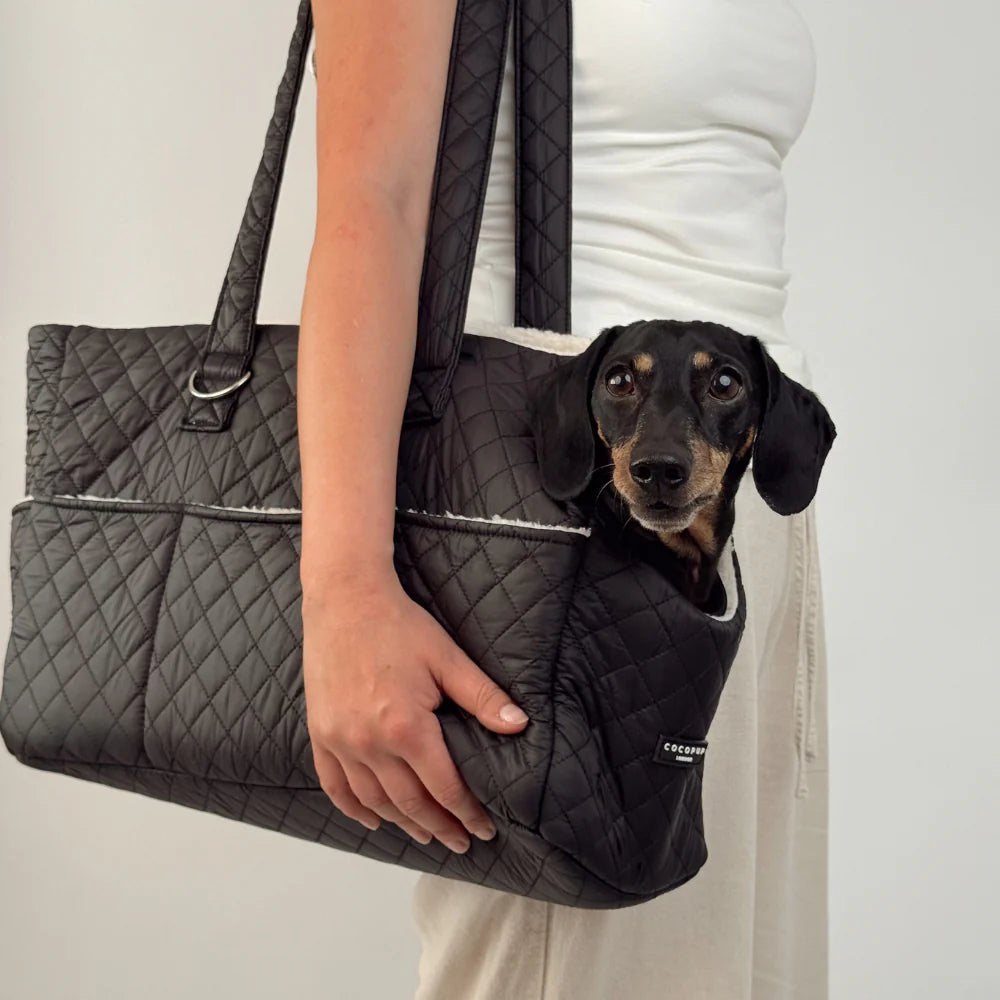 Quilted Black Dog Carrier