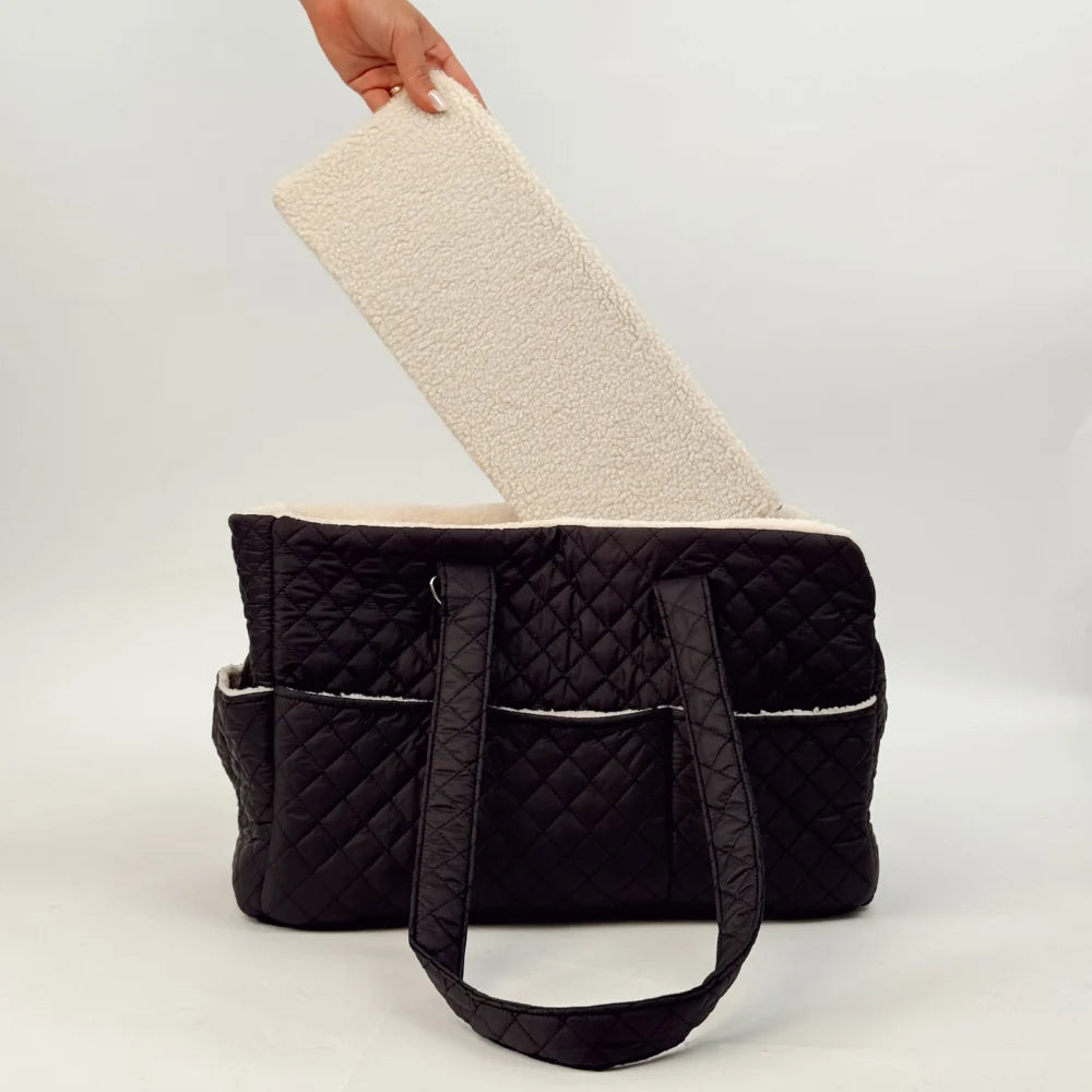 Quilted Black Dog Carrier