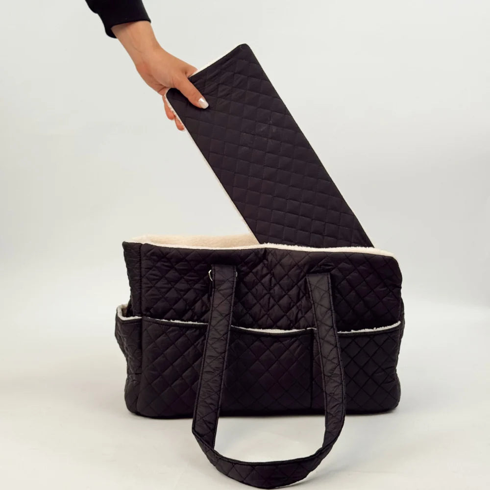 Quilted Black Dog Carrier