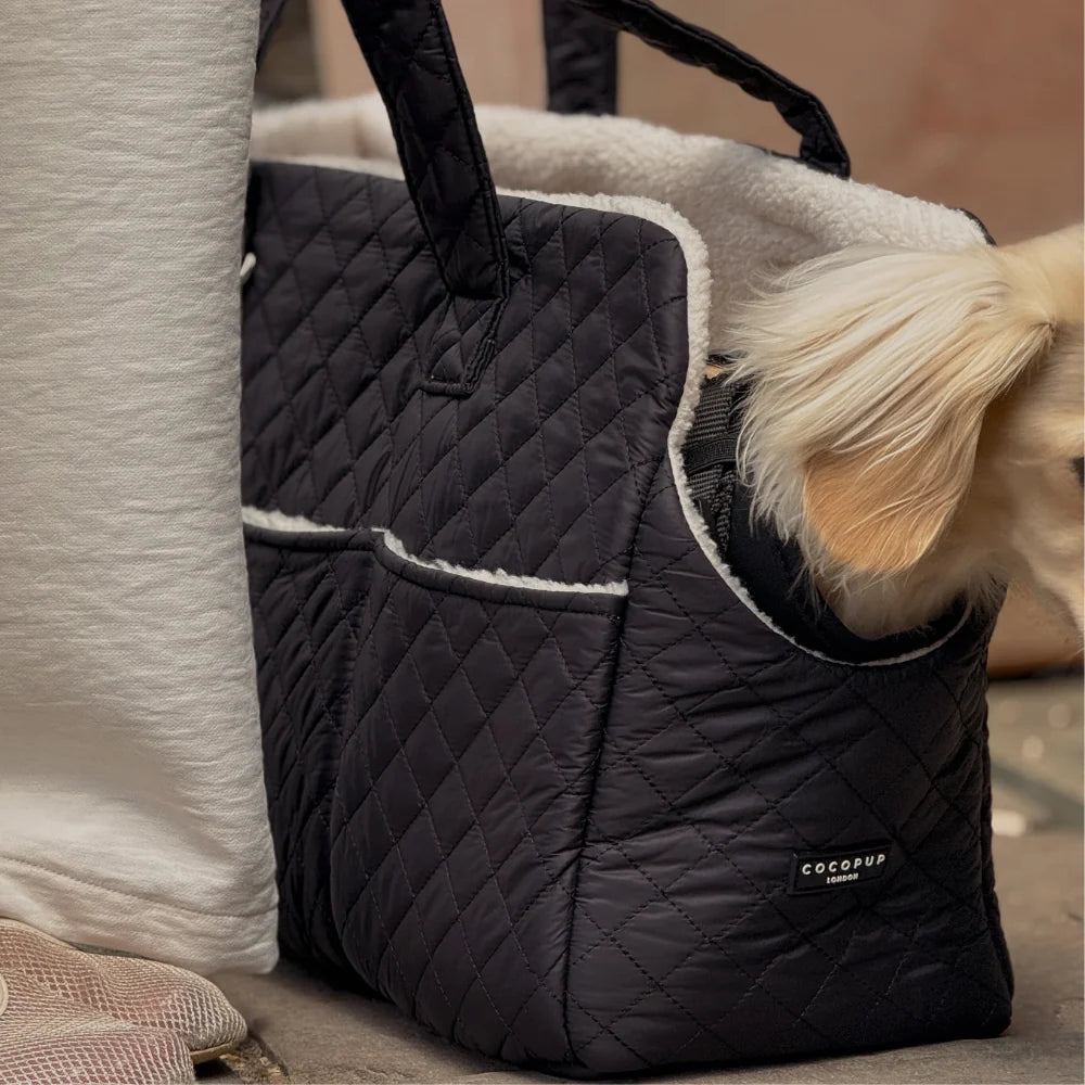 Quilted Black Dog Carrier