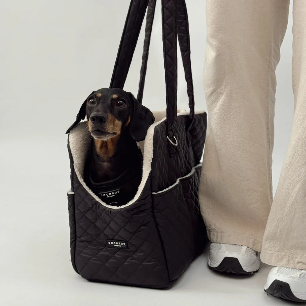 Quilted Black Dog Carrier