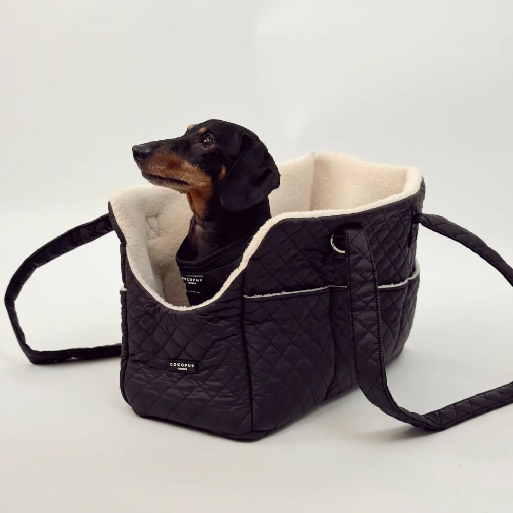 Quilted Black Dog Carrier