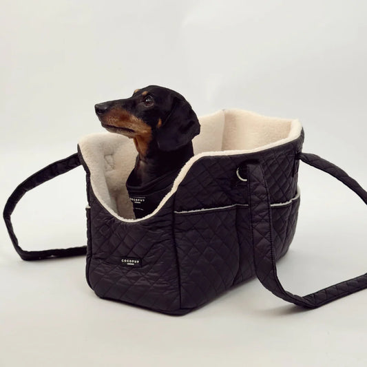 Quilted Black Dog Carrier