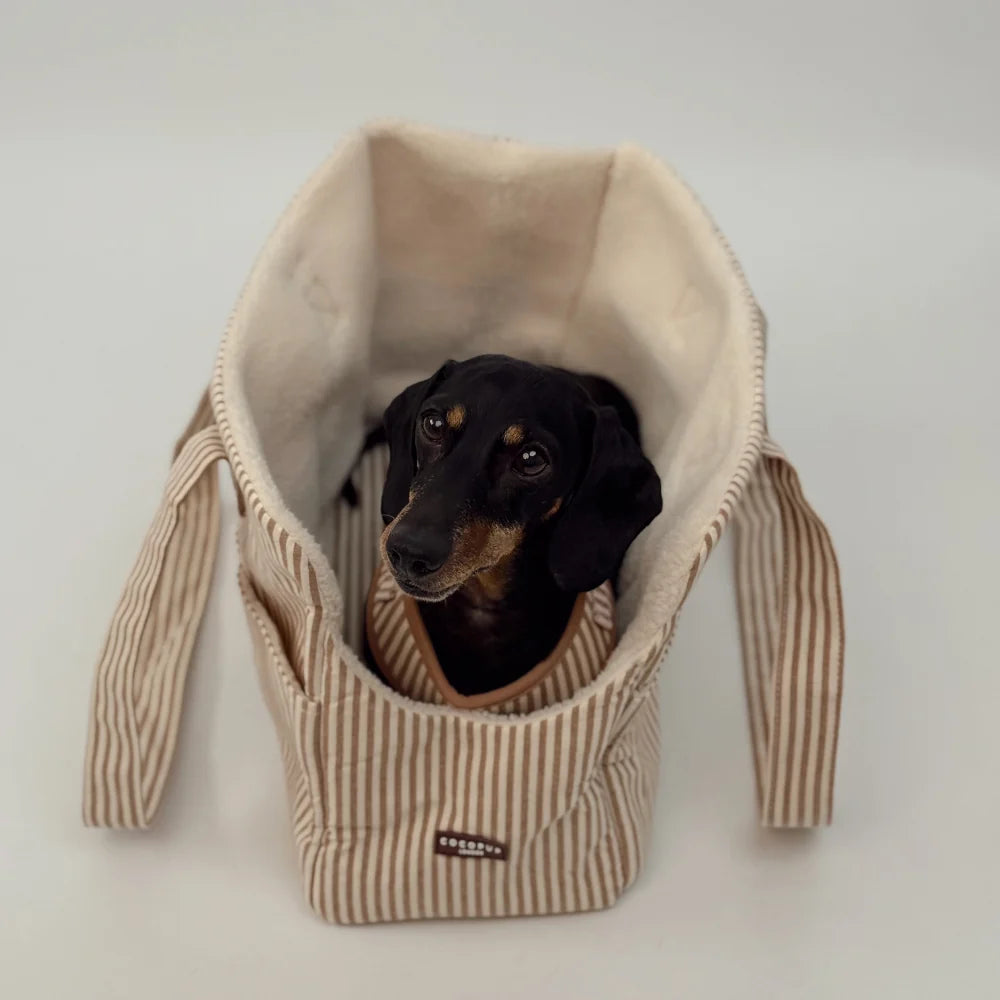London Linen Stripes Dog Carrier