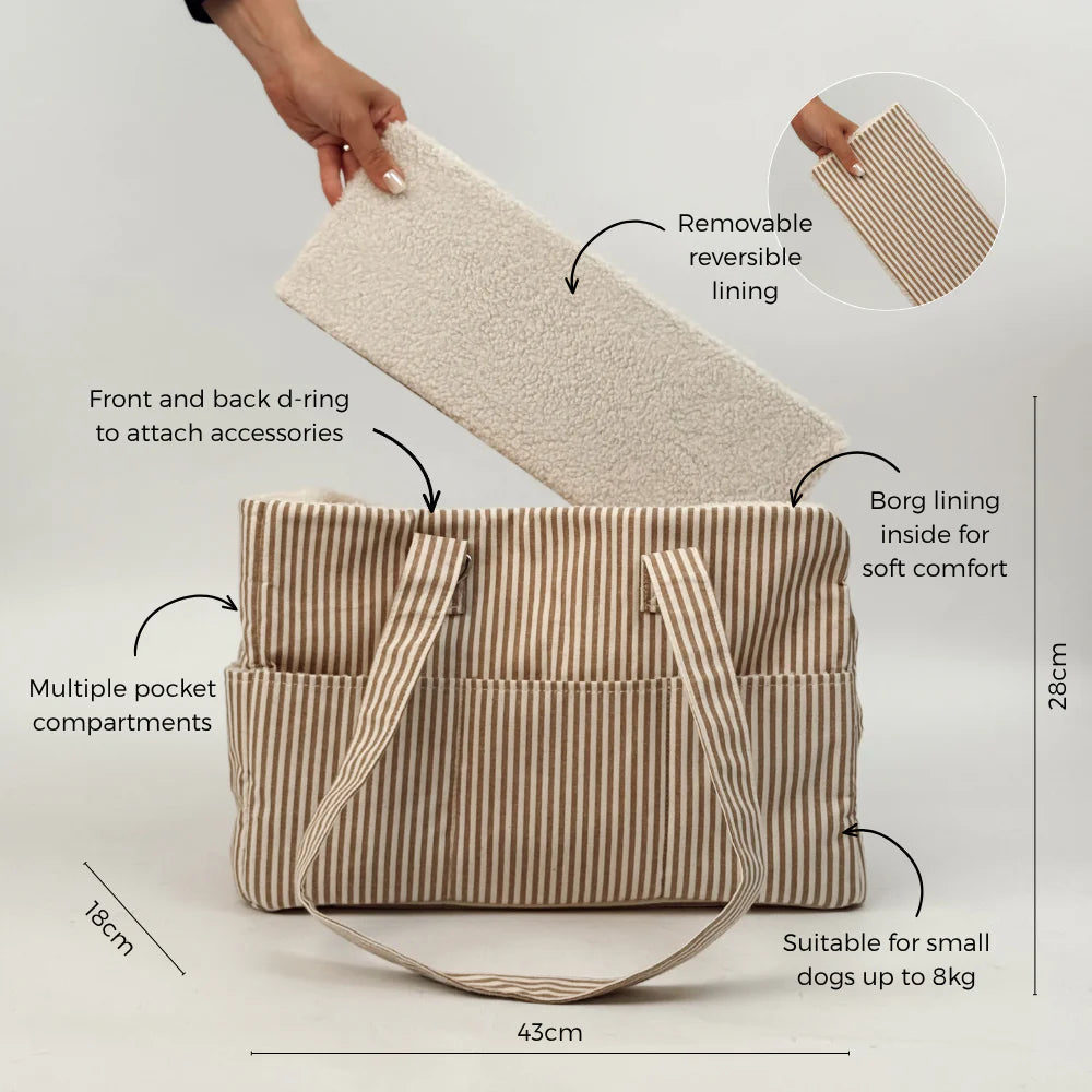 London Linen Stripes Dog Carrier