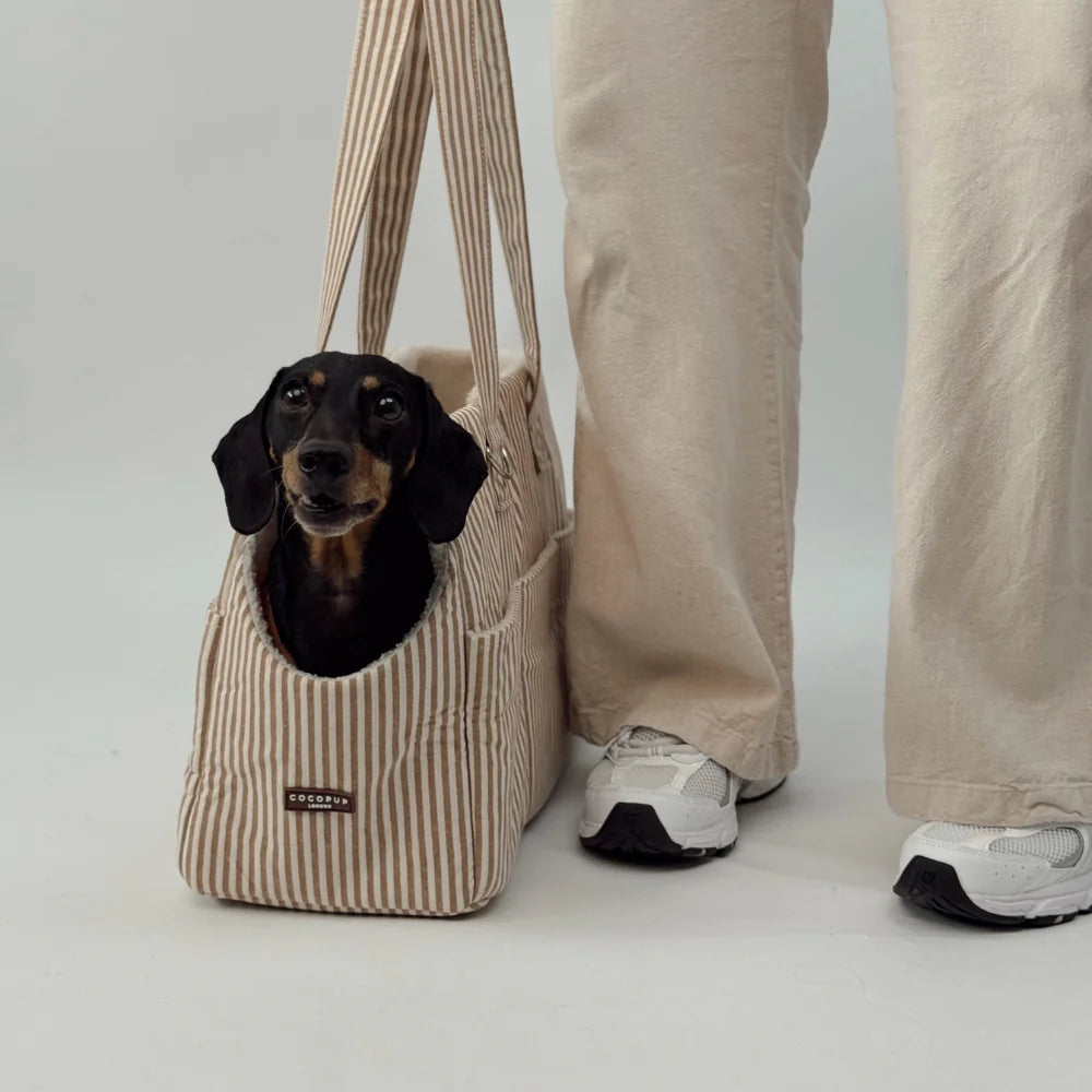 London Linen Stripes Dog Carrier