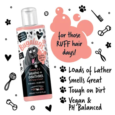 Bugalugs Papaya & Coconut 2in1 Shampoo & Conditioner 250ml